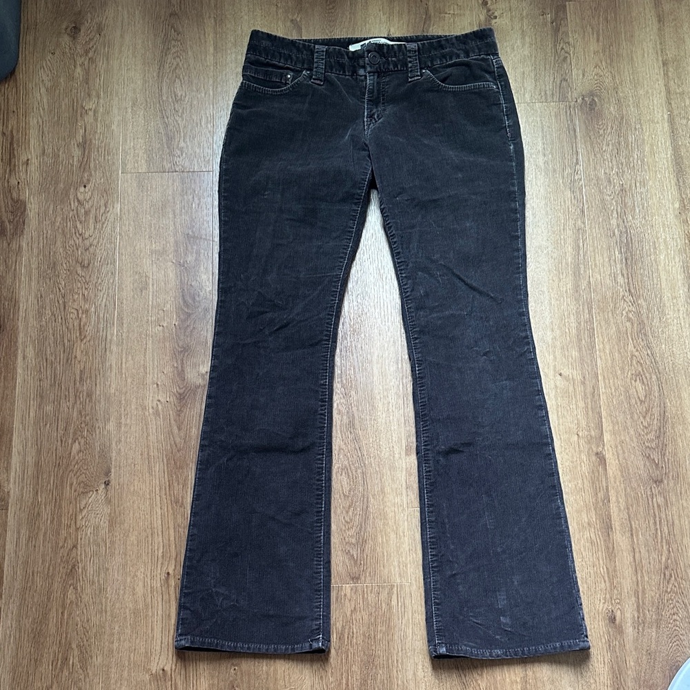 Vintage GAP Women's Y2K Dark Brown Ultra Low Rise Flare Corduroy‎ Pants Size 6
